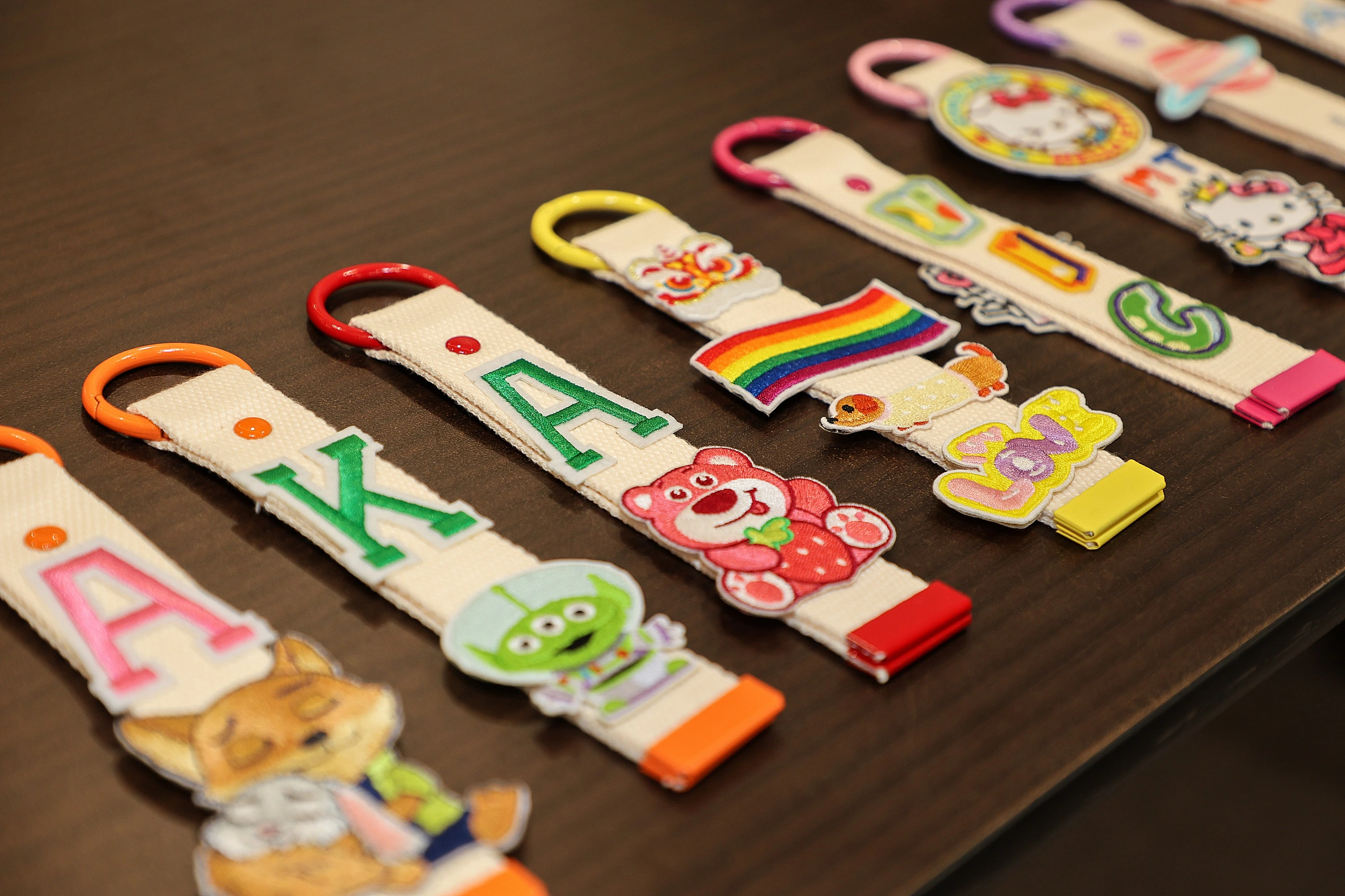 Customized DIY keychain craft station at a corporate roadshow