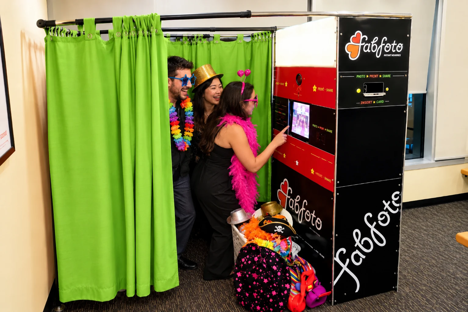 Vintage Enclosed Photo Booth Setup